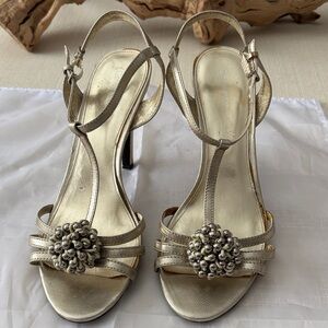 CALVIN KLEIN Gold Strappy Heels